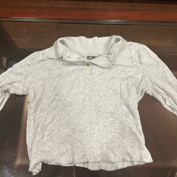 ZARA CROPPED BUTTON TOP - Picture 1 of 3